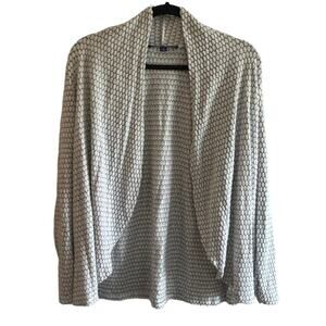 Apt 9 Kohls Gray White Textured Dot Open Front Cardigan Sweater M